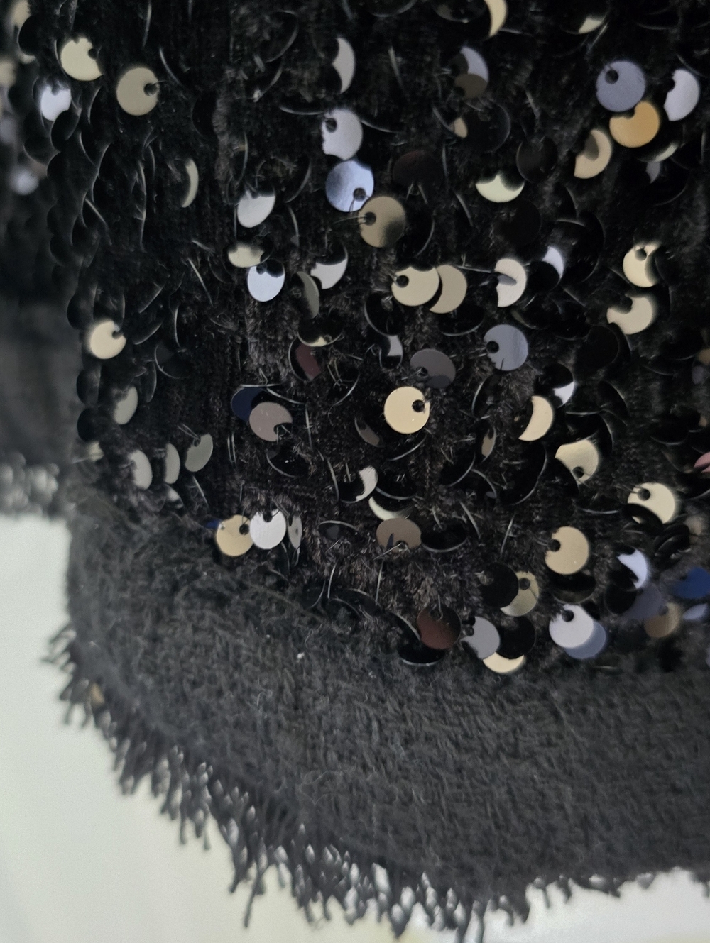 Nanette Lepore Black Sequin Fringe Jacket Sz. L, NWT - Picture 6 of 9